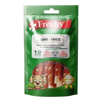 Freshy Lamb Twists Kuzu Etli Dental Burgu 10 adet 13 cm