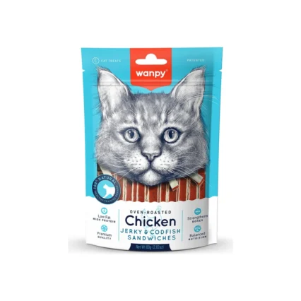 Wanpy Tavuklu & Morina Balıklı Kedi Ödülü 80g Lezzetli ve Sağlıklı Ödül Maması