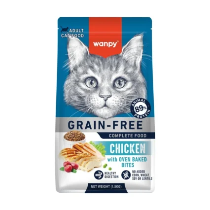 Wanpy Tahılsız Tavuklu Yetişkin Kedi Maması 1,5 kg Alabalık Aromalı Besleyici Formül