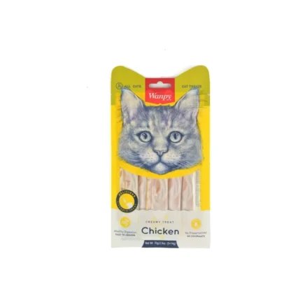 Wanpy Tavuklu Sıvı Kedi Ödül Maması 5x14 Gr Lezzetli Kremalı Atıştırmalık Tüm Kediler İçin