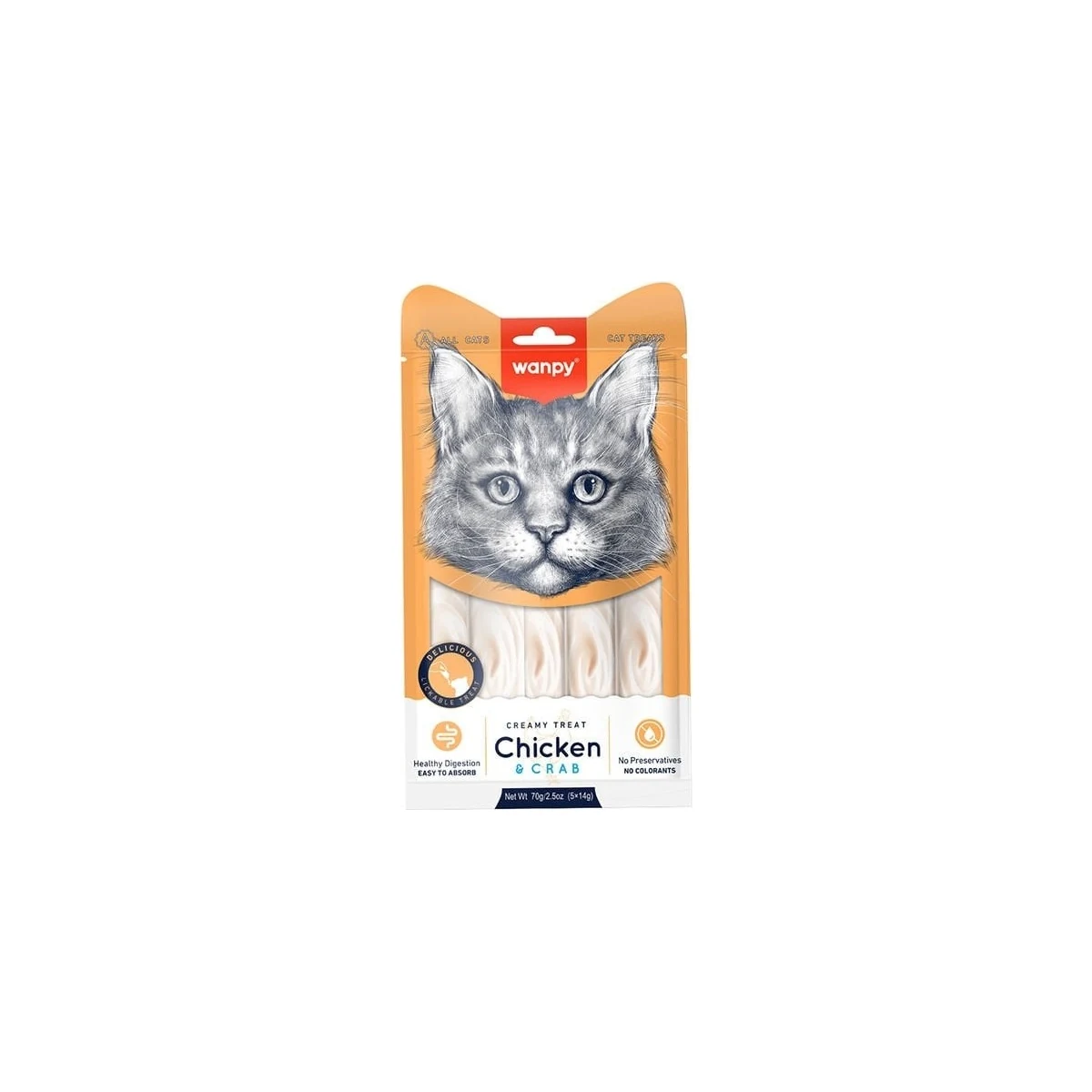 Wanpy Tavuk & Yengeç Kedi Krema Ödül Maması 5x14 gr