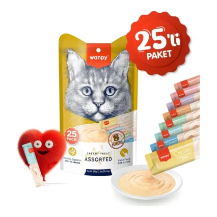 Wanpy Karışık 8 Lezzetli Krema Kedi Ödülü 25*14 gr