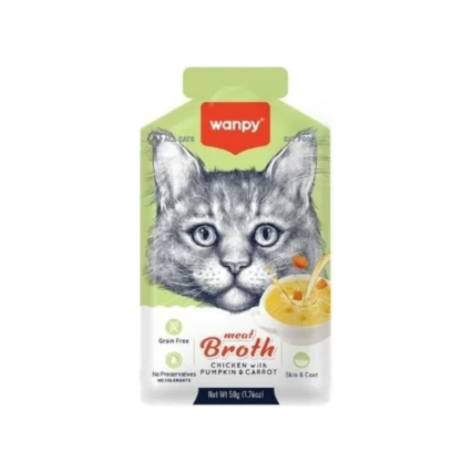 Wanpy Tavuk Etli Bal Kabaklı ve Havuçlu Tahılsız Kedi Çorbası 50 gr