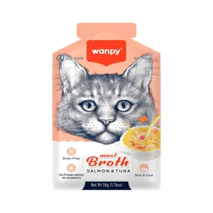 Wanpy Somonlu ve Ton Balıklı Tahılsız Kedi Çorbası 50 gr