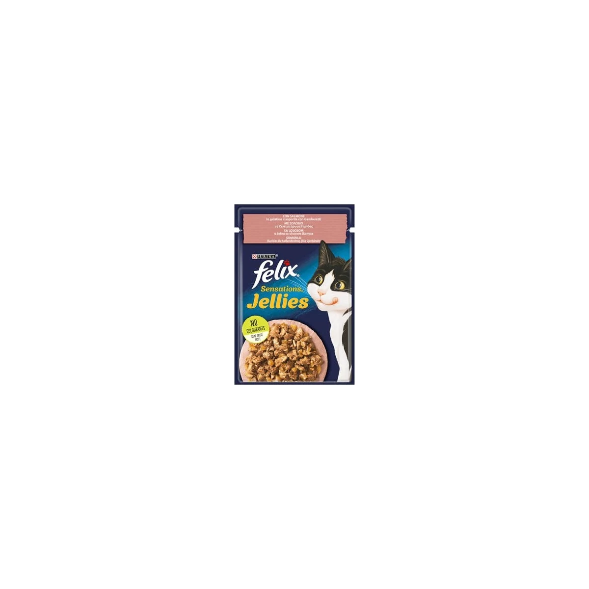 Pouch Sensation Jellies Somonlu ve Karidesli Yetişkin Kedi Konservesi 85 gr