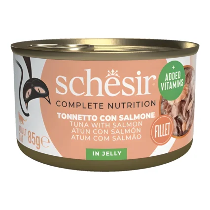 Schesir Jöle Içinde Ton Balıklı ve Somonlu Kedi Konserve Maması 85GR