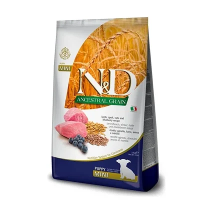 N&D Ancestral Grain Kuzu Etli Yavru Küçük Irk Köpek Maması 2,5 Kg | Lamb & Blueberry Puppy Mini
