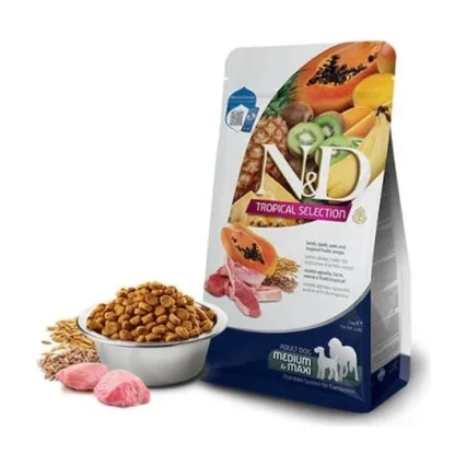 N&D Tropical Selection Kuzu Etli ve Tropikal Meyveli Orta ve Büyük Irk Yetişkin Köpek Maması 10 kg