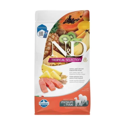 N&D Tropical Meyveli Orta ve Büyük Irk Köpek Maması Somonlu 2 Kg