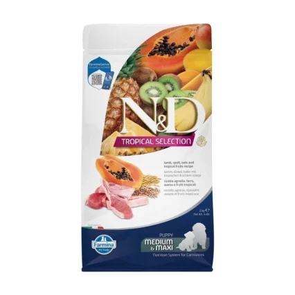 Nd Tropical Selection Düşük Tahıllı Kuzu Etli ve Tropikal Meyveli Orta ve Büyük Irk Yavru Köpek Maması 2kg