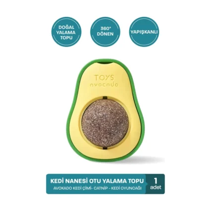 Avokado Şeklinde Catnipli Doğal Kedi Yalama Topu 6 cm