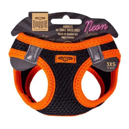 Doggie Havalı Dokuma Neon Göğüs Tasması Turuncu 3XS 22-26 cm
