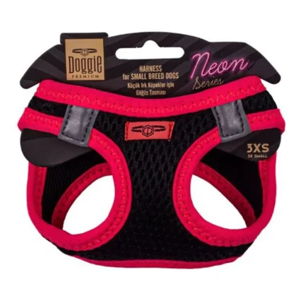 Doggie Havalı Dokuma Neon Serisi Küçük Irk Göğüs Tasması Pembe 3XS-22-26CM