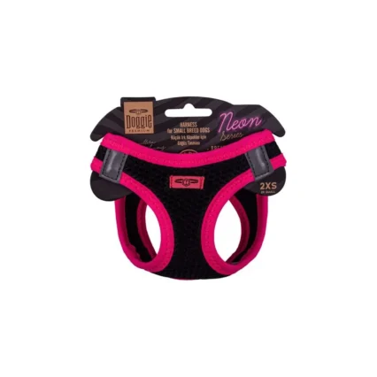 Doggie Havalı Dokuma Neon Serisi Küçük Irk Göğüs Tasması Pembe 2XS-26-30CM