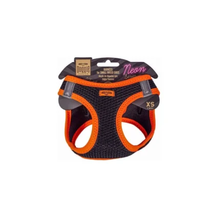 Doggie Havalı Dokuma Neon Serisi Küçük Irk Göğüs Tasması Xs Beden Turuncu 30-34 cm