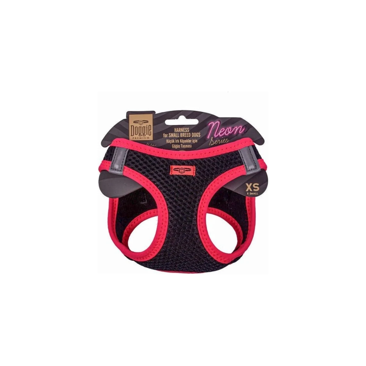 Doggie Havalı Dokuma Neon Göğüs Tasması Pembe XS 30-34 cm