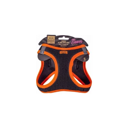 Doggie Havalı Dokuma Neon Serisi Küçük Irk Göğüs Tasması S Beden Turuncu 32-38 cm