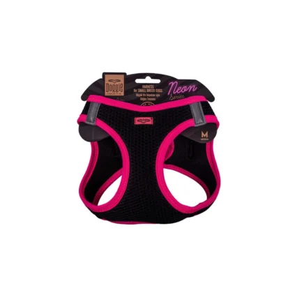 Doggie Havalı Dokuma Neon Serisi Küçük Irk Göğüs Tasması Pembe M-38-44CM