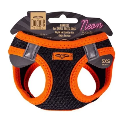 Doggie Havalı Dokuma Neon Serisi Küçük Irk Göğüs Tasması Turuncu L-42-48CM