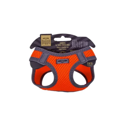 Doggie Havalı Dokuma Reflektör Serisi Küçük Irk Göğüs Tasması Turuncu 3XS-22-26CM