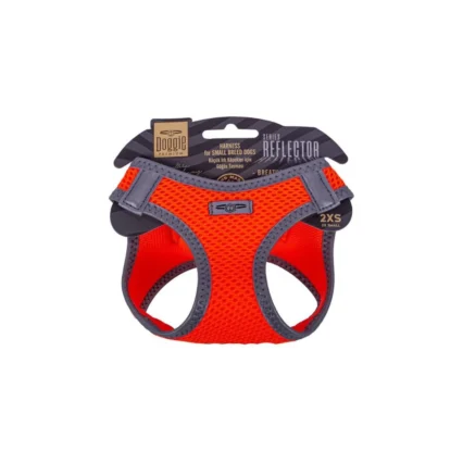 Doggie Havalı Dokuma Reflektör Serisi Küçük Irk Göğüs Tasması Turuncu 2XS-26-30CM