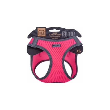 Doggie Havalı Dokuma Reflektör Serisi Küçük Irk Göğüs Tasması Pembe XS-30-34CM