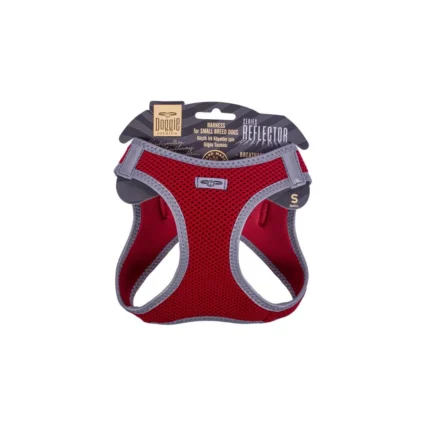 Doggie Havalı Dokuma Reflektör Serisi Küçük Irk Göğüs Tasması Kırmızı S-32-38CM