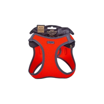 Doggie Havalı Dokuma Reflektör Serisi Küçük Irk Göğüs Tasması Turuncu S-32-38CM
