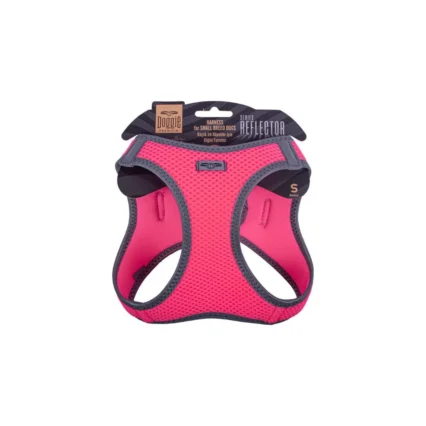 Doggie Havalı Dokuma Reflektör Serisi Küçük Irk Göğüs Tasması Pembe S-32-38CM