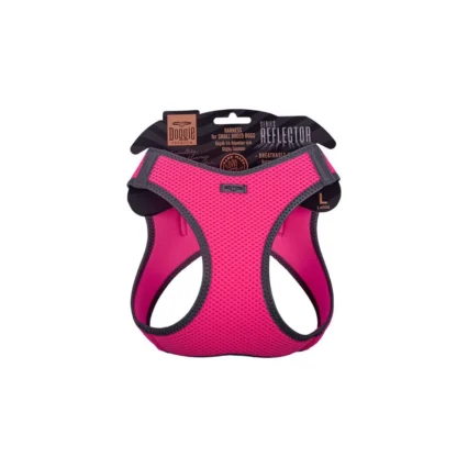 Doggie Havalı Dokuma Reflektör Serisi Küçük Irk Göğüs Tasması Pembe L-42-48CM