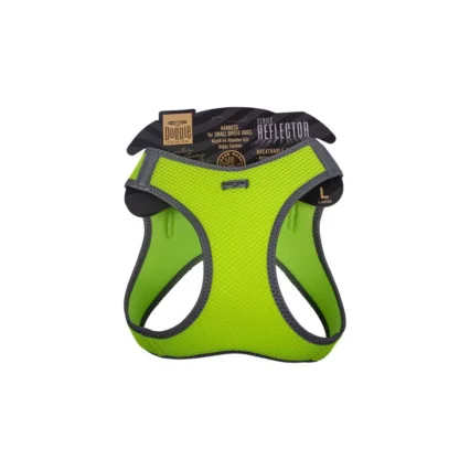 Doggie Havalı Dokuma Reflektör Serisi Küçük Irk Göğüs Tasması Sarı L-42-48CM
