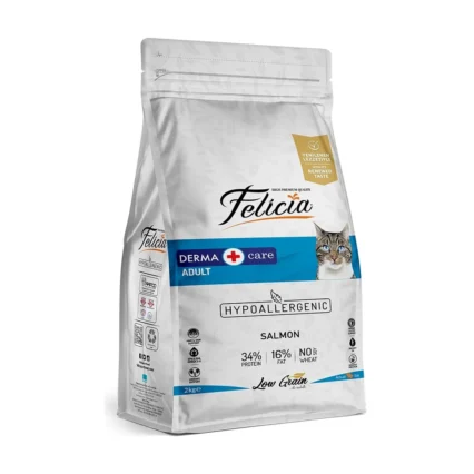 Felicia 2 Kg Yetişkin Somonlu Az Tahıllı HypoAllergenic Kedi Mama