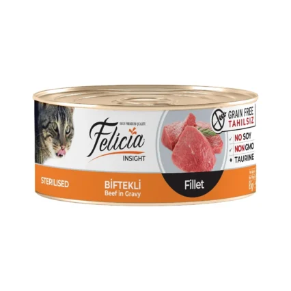 Felicia Tahılsız Biftekli Fileto Sterilised Kedi Konservesi 85 gr Ekonomik Mama Segmenti