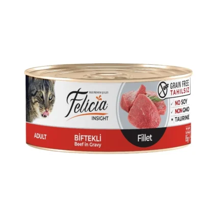 Felicia Tahılsız Biftekli Fileto Yaş Kedi Konservesi 85 gr Ekonomik Mama Segmenti