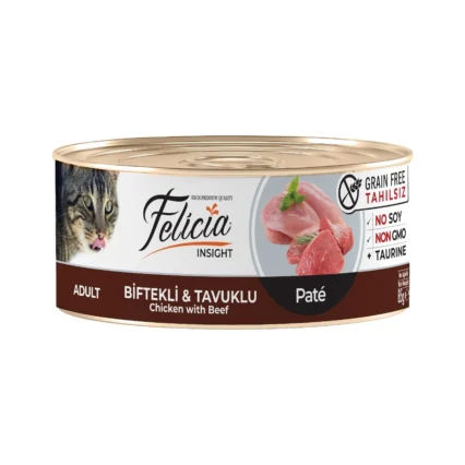Felicia Tahılsız Biftekli Tavuklu Kıyılmış Kedi Konservesi 85 gr