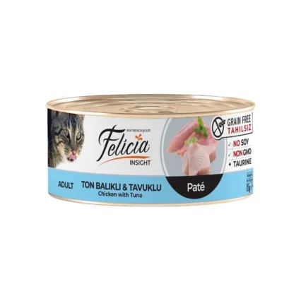 Felicia Tahılsız Ton Balıklı Tavuklu Kıyılmış Kedi Konservesi 85 gr