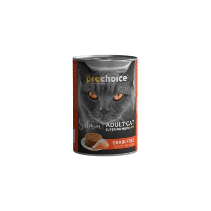 ‎Prochoice Pro Choice Tahılsız Somonlu Yetişkin Kedi Konserve Yaş Maması 400 gr Lezzetli ve Besleyici