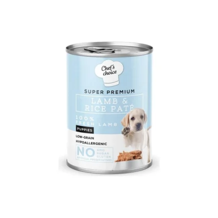Chefs Choice Chef's Choice Tahılsız Kuzulu Pirinçli Ezme Yavru Konserve Köpek Maması 400 gr