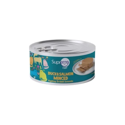 Supreme Cat Kıyılmış Ördek ve Somonlu Kedi Konservesi 85 gr.