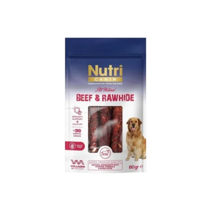 Nutri Canin Rawhide 80 gr Sığır Eti Sarılı Kemik Köpek Ödülü Doğal İçeriklerle Sağlıklı Atıştırmalık